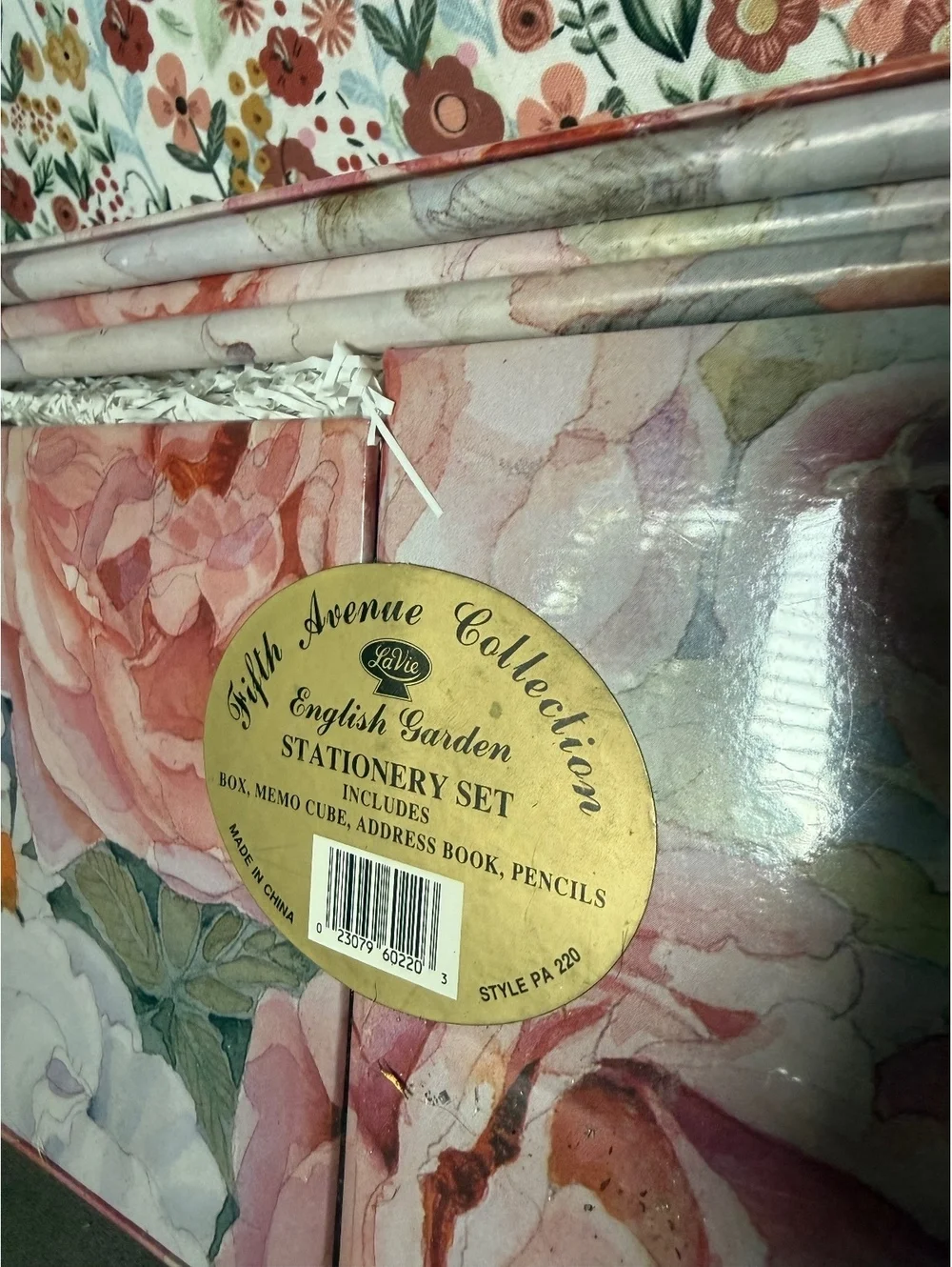 NOS LaVie English Garden Stationery Set Fifth Avenue Collection Sealed